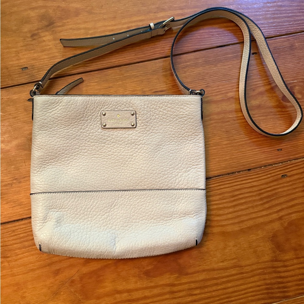Kate Spade Cream Pebbled Leather Crossbody Bag